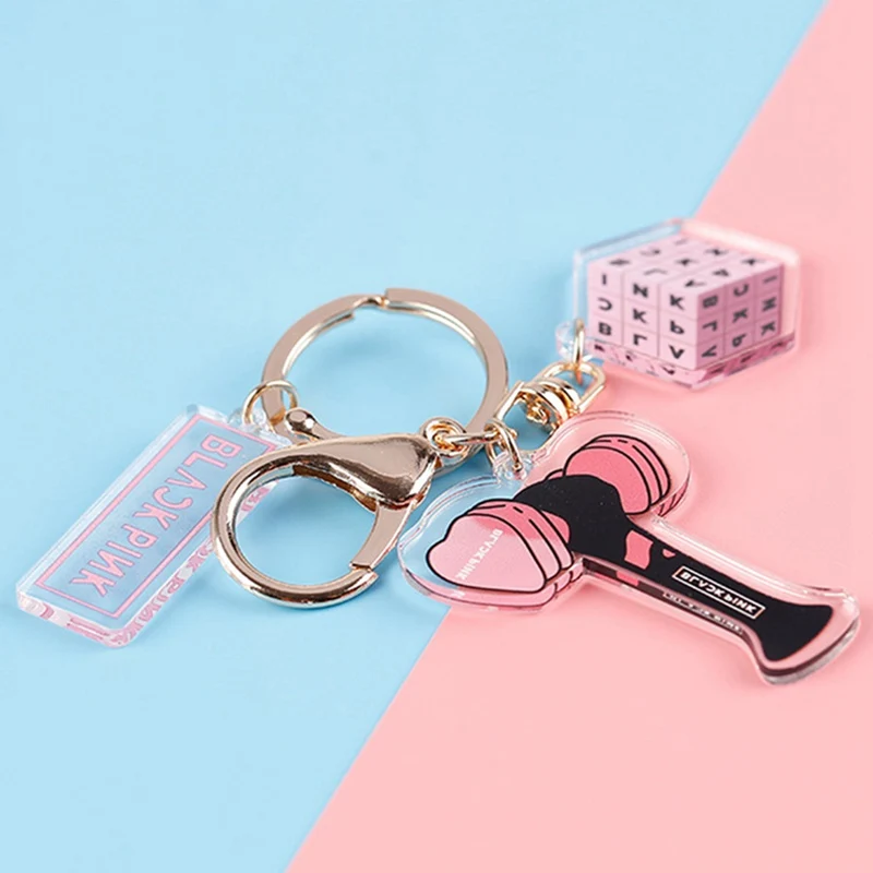 

2019 Kpop Keychain Blackpink Exo Got7 Nct Twice Map Of The Soul Album Light Stick Keyring Acrylic Key Ring