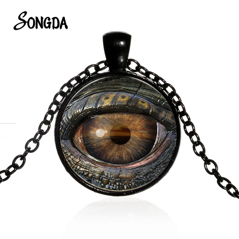 Newest Trendy Dragon Eye Necklace Monster Satan Devil's Vintage Steampunk Cool Pendant Handmade Art Necklaces Fashion | Украшения и