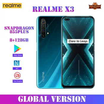 Перейти на Алиэкспресс и купить Realme X3 глобальная Версия 8 ГБ 128 6,6 ''ультра 120 Гц Экран 64-мегапиксельная четырехъядерная камера NFC Snapdragon 855 плюс мобильный смартфон