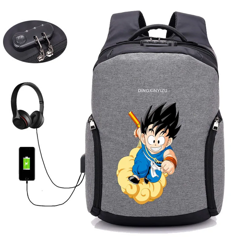 12 USB зарядка противоугонные рюкзаки Япония аниме Dragon Ball Z рюкзак студенческий рюкзак для книг подростковый мужской рюкзак для путешествий посылка - Цвет: 12