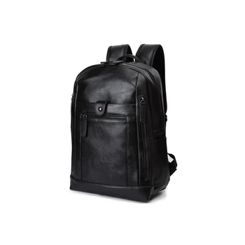 

Men Backpack PU Leather Bagpack Waterproof Travel Laptop 15.6 Inch Bags Man Male Student Notebook School Shoulder Bag B7341