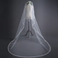 Top Sale Ivory   3 Meter Cathedral Wedding Veils Long  Cheap Sequins Edge Bridal Veil Wedding Accessories
