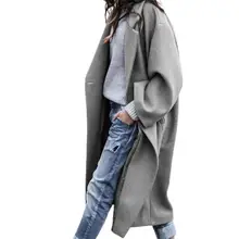 

Casual Midi Overcoat Solid Color Lady Solid Color Turndown Collar Overcoat Long Coat Oversize Coat