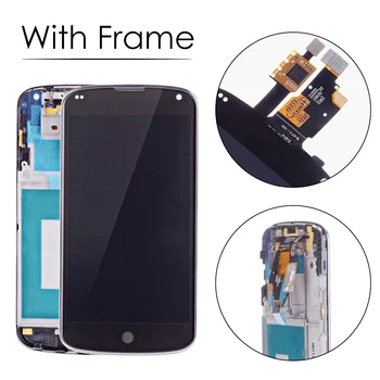 

Origina Best Quality For LG Optimus Google Nexus 4 E960 LCD Display Touch Screen Digitizer Frame Assembly For LG E960 LCD Screen