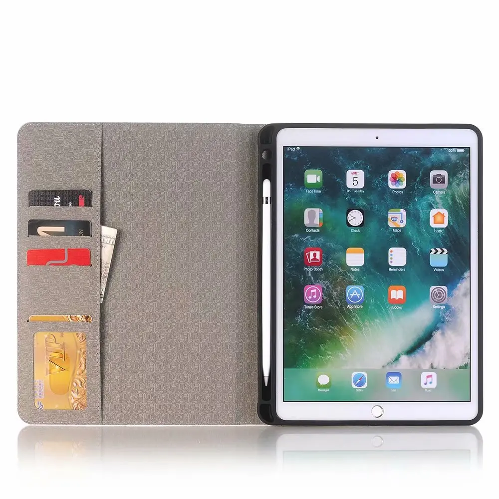 С рисунками животных из мультфильмов Чехол для iPad Pro 12,9 чехол из искусственной кожи с отделением для карт смарт-ультра-тонкая подставка Funda для iPad Pro 12,9 чехол