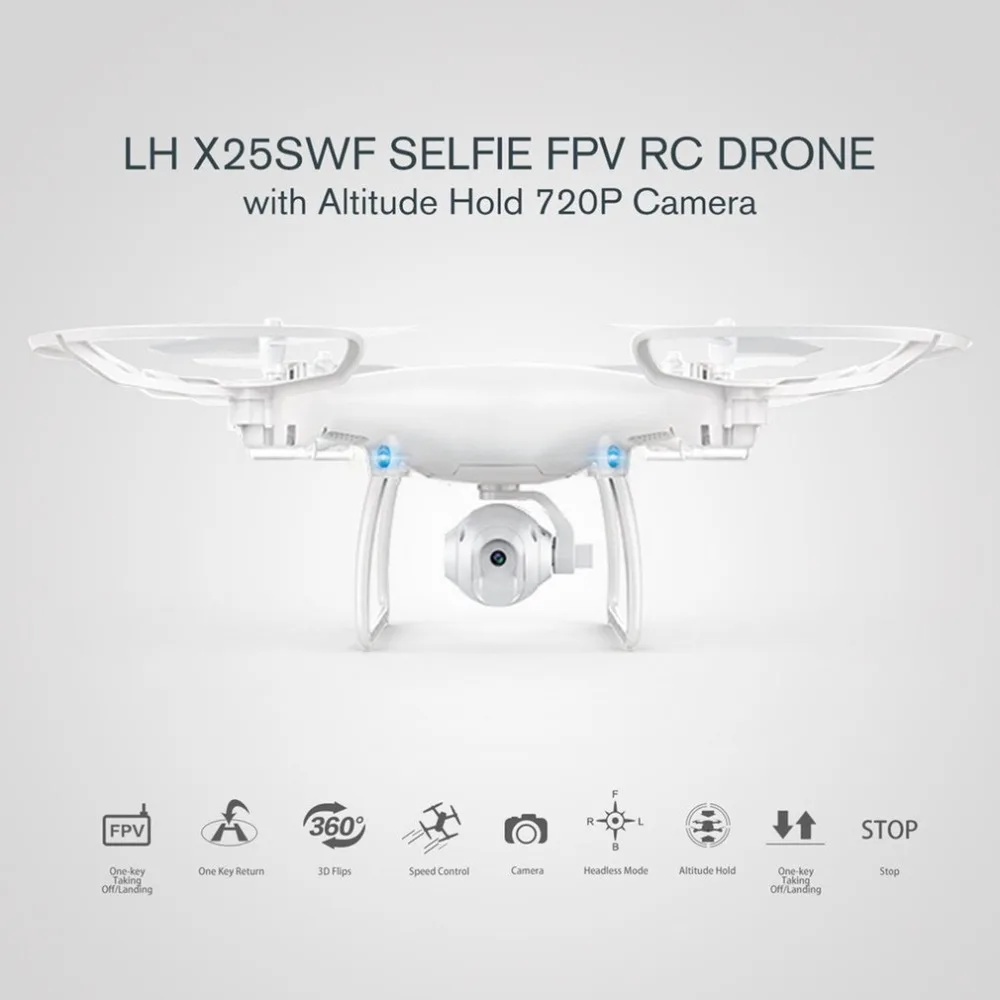 Радиоуправляемый квадрокоптер Дрон LH X25SWF 2,4G умный селфи складывающийся гексакоптер FLV с 720P HD камера в реальном времени высота удержания 3D флипы