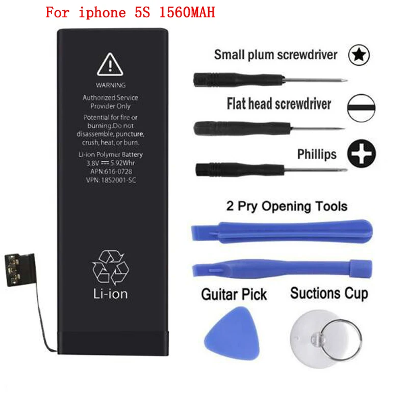 Lithium High Quality Real capacity 3.8V 1560mAh Battery For iPhone 5S 5C iPhone5S iPhone5C Rechargeable Phone Bateria Batteries | Мобильные