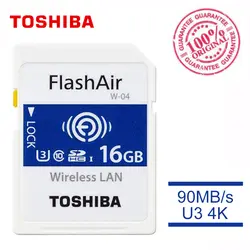 TOSHIBA W-04 карта памяти Беспроводная LAN 64 ГБ 32 ГБ 16 ГБ Wi-Fi sd-карта U3 UHS класс скорости 3 FlashAir Беспроводная sd-карта памяти