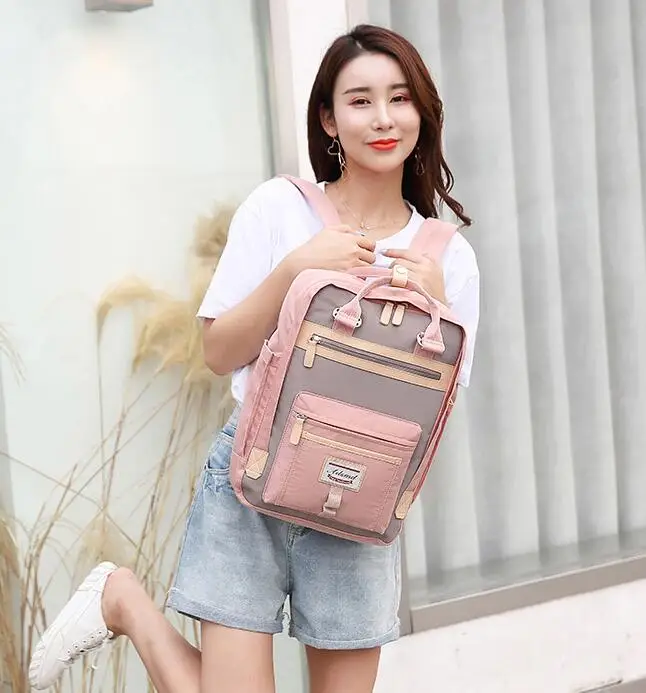 New Trend Women Large Capacity Backpack Canvas Rucksack College School Bag 14'' Laptop Backpack Lightweight Travel Daypack