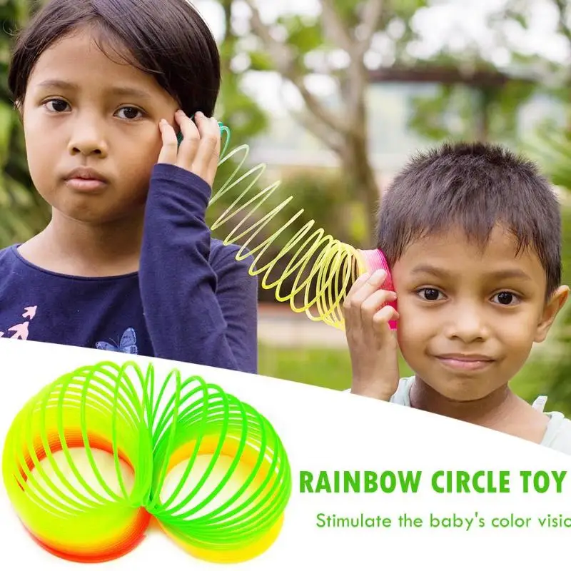 

Rainbow Circle Funny Toys Early Development Educational Folding Plastic Spring Coil Children's Creative Magical Toys