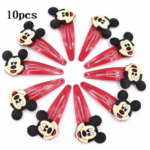 16-10pcs 10 шт., эластичная резинка для волос с Микки и Минни для девочек, детские заколки для волос с блестками для маленьких девочек, аксессуары для волос с Микки Маусом, заколка для волос - Цвет: 16-10pcs