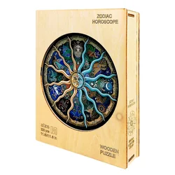 Quebra cabeça de madeira com constelação do zodíaco, quebra cabeça misterioso, madeira, diy, presentes, artesanatos, jogos para adultos e crianças, brinquedos educacionais