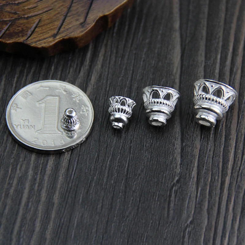 2 шт DIY ручной работы 925 стерлингового серебра ювелирные аксессуары цветок Кепка пагода Бисероплетение используется сделать браслеты