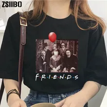 Рубашка для Хэллоуина друзья ТВ шоу герои ужасов футболка с принтом женские герои ужасов друзья модная Свободная рубашка большого размера