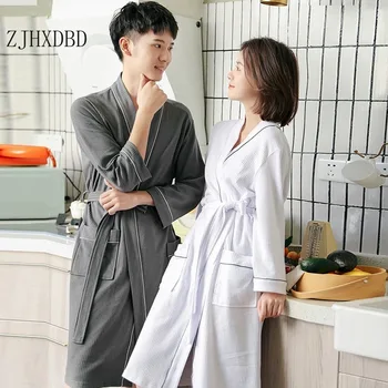 

Robes Pajamas Men and Women Absorb Autumn Yukata Pajamas Quick-drying Cotton Bathrobe Couple Female Hotel Summer Japanese Style