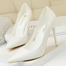 Bigtree – Chaussures à talons hauts pour femme, escarpins à la mode, noir, blanc, rose, pour mariage, 2021