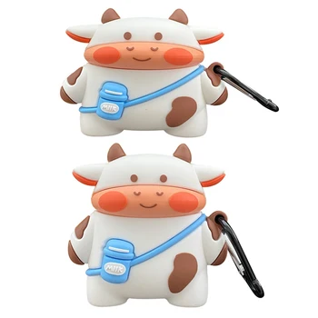 

Dairy Cow Doll For Apple Airpodspro3 2 1 Cover Funny Cartoon Earphone Case Charging Silicone Cases