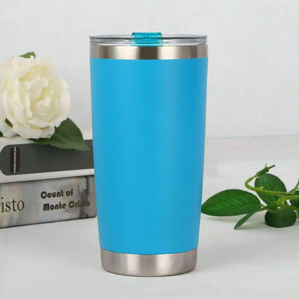 New 20oz Double Wall Insulation 304 stainless steel Tumbler Vacuum Portable Travel Mug Cup Coffee Shaker Bottles - Цвет: Темный хаки