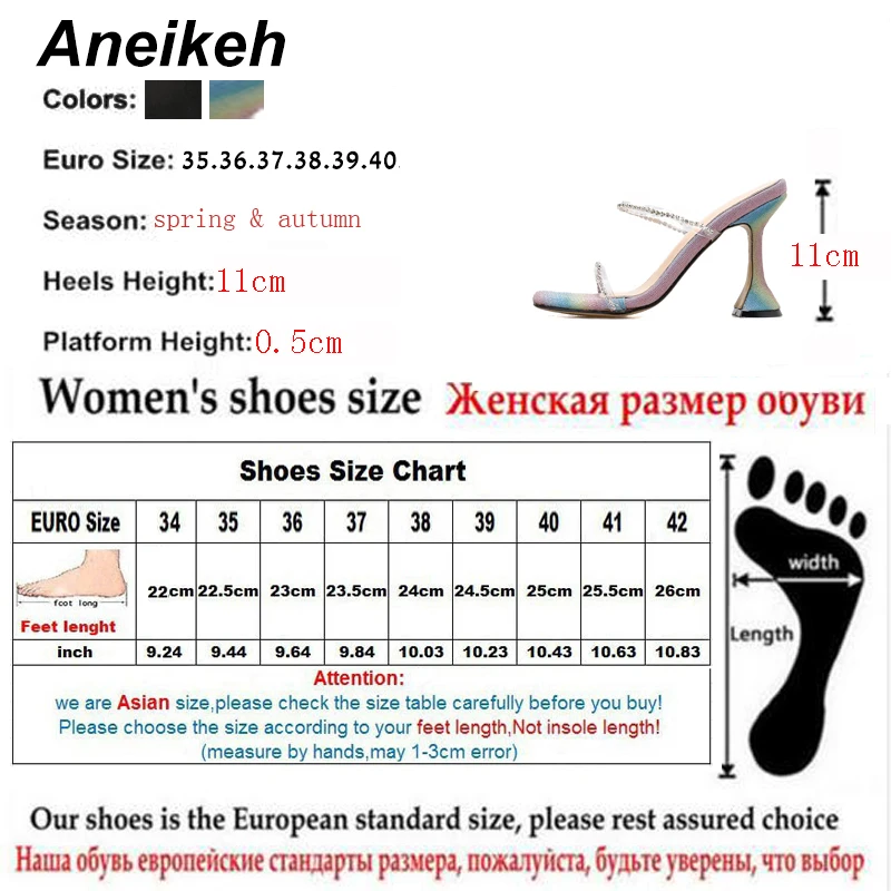 Aneikeh/блестящие стразы; прозрачные шлепанцы на высоком каблуке из ПВХ; летние модные шлепанцы без застежки с круглым каблуком; женские туфли-лодочки без задника