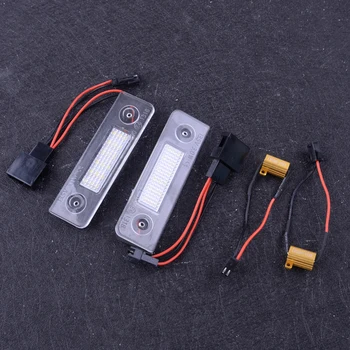 

DWCX 2pcs White LED Number License Plate Light Lamp 12V Fit For Skoda Octavia II 1Z Roomster 5J