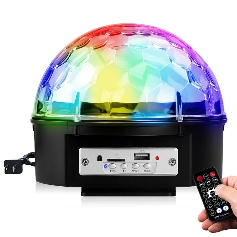 Bluetooth Crystal Magic Rotating Music Ball Remote control 9 color RGB disco ball light voice LED magic ball for Party Festival