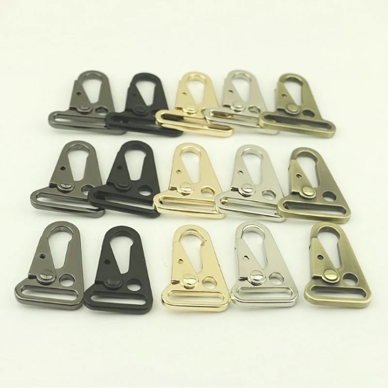

100 PCS 3.8 CM Inner Diameter Electrophoretic Black Hook Buckle Metal Leather Bags Hardware Bag Hanging Clip Buckles