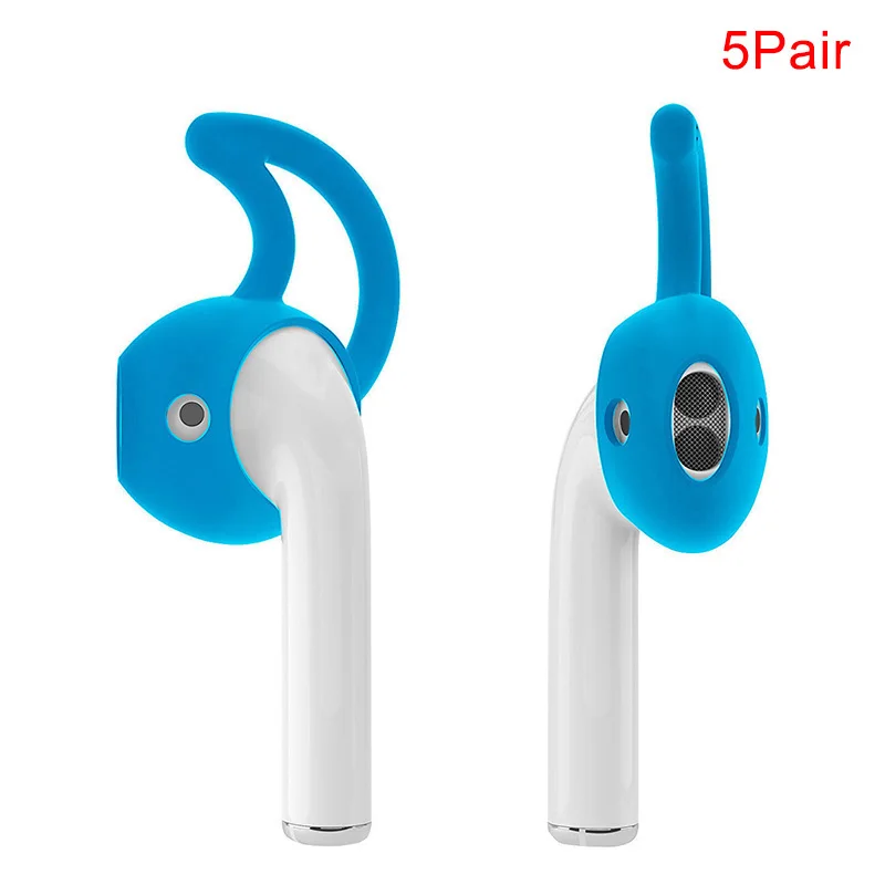 Мягкие силиконовые крючки для ушей держатель для наушников для Apple AirPods спортивные аксессуары LHB99 - Цвет: 5 pair Blue