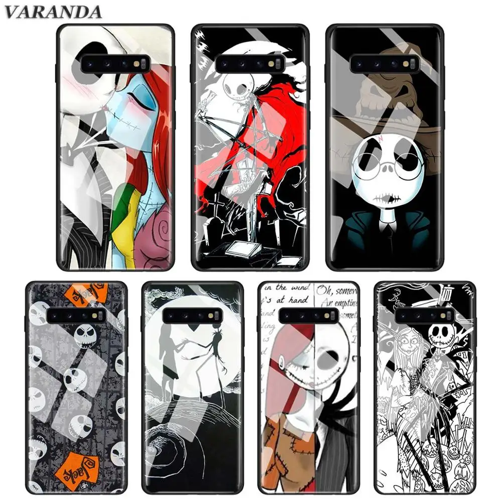 

the nightmare before christma Tempered Glass Case for Samsung Galaxy S10e S10 S9 S8 Plus A30 A50 Note 9 10 Glass Phone Cover Cap