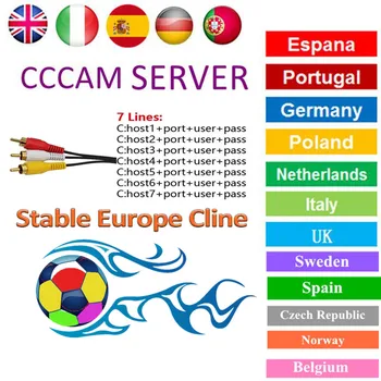 

Server Tv-Receiver Cccam Cline Spain Portugal Europe DVB-S2 Stable satellite HD receiver cccam-line for 1 year
