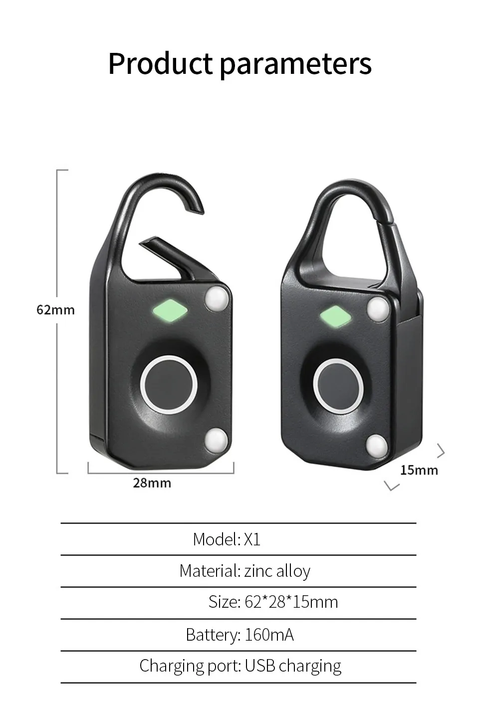 Xiaomi Mijia Electronics Intelligent Fingerprint Automatic Fingerprint Drawer Lock Toolbox Lock Smart Home Travel