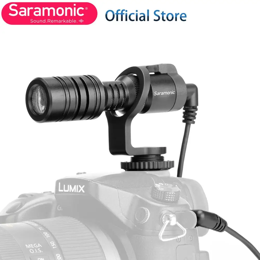 Новый конденсаторный микрофон Saramonic Vmic Mini Shotgun с кабелем TRS и TRRS для iPhone 8 plus 7 Android