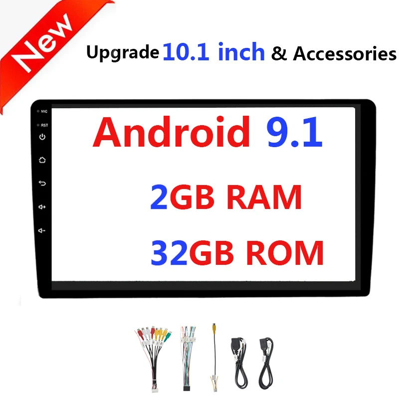 9/10. 1 дюймов Автомобильный радиоприемник Android 8,1 2 DIN Авторадио Авто Стерео gps навигация Wifi FM 2Din gps 45 - Цвет: Up 10.1 in