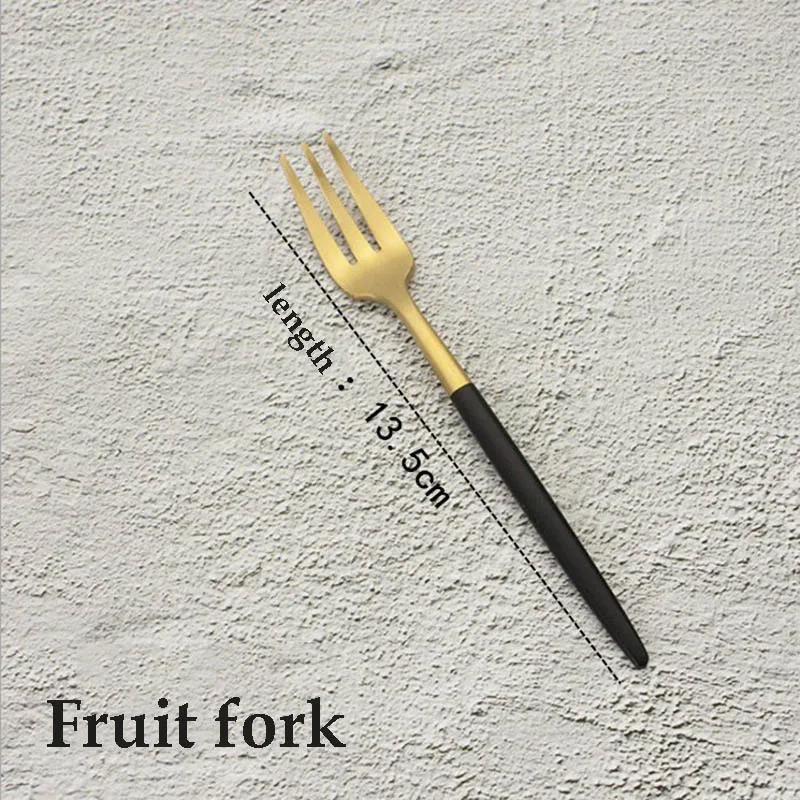fork 13.5cm Черный набор посуды 304 набор столовых приборов из нержавеющей стали набор ножей вилка, ложка, Посуда свадебный Западный кухонная посуда набор - Цвет: fork 13.5cm