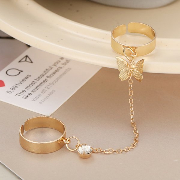 Silver Color Dancing Moving Butterfly Rings Dainty Insect Minimalist Rings For Women French Jewlery 2022 Trend Anillos