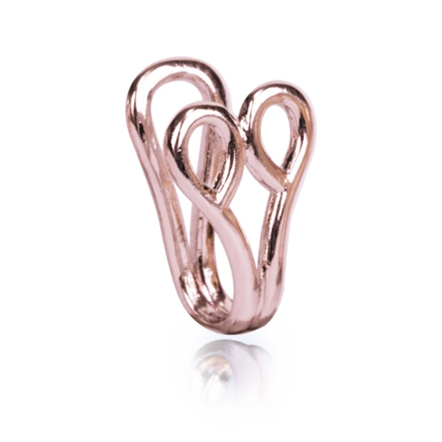 Fake Nose Piercing Ring Nose Cuff And Stud Jewelry Cooper Curve Shape Nose Clip Non Piercing Nose Ring Clip Ear Clip 6-rosegold
