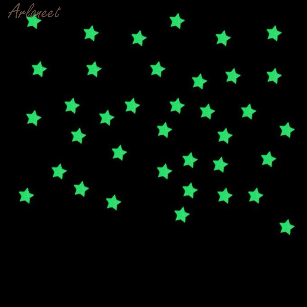 Детские креативные DIY наклейки 100 шт дети спальня ФЛУОРЕСЦЕНТНОЕ свечение в темноте звезды наклейки на стену игрушка Декор Спальня