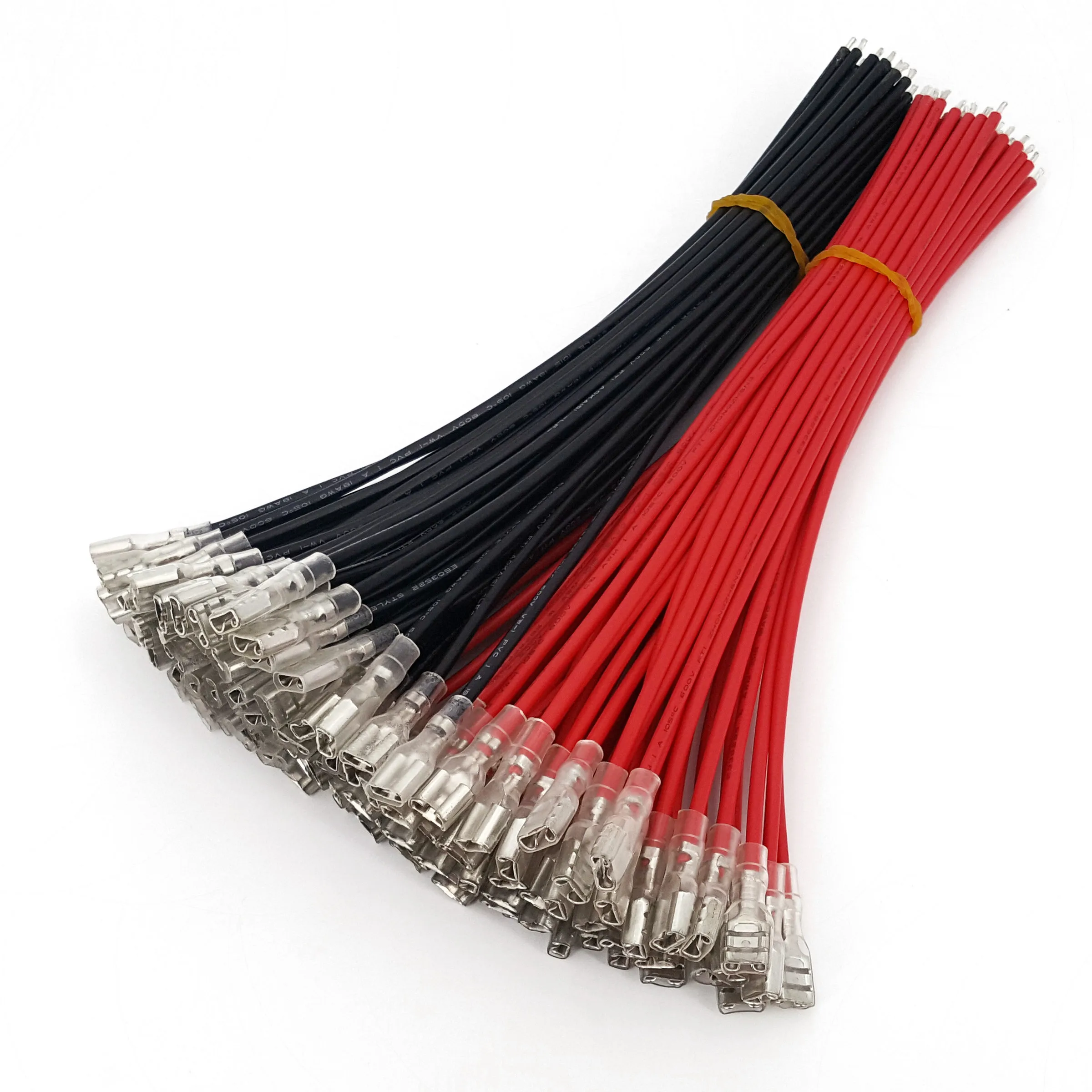 100 шт. 6 3 мм быстроразъемные клеммы 18 AWG мама 20 см|spade terminal connector|spade wire connectorconnector crimp |