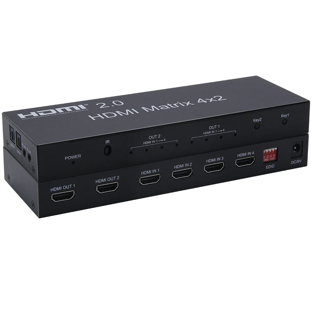 4K HDMI 2,0 матричный 4X2 HDMI 4X2 матричный с Аудио HDMI 2X2 матричный HDMI 4 in 2 out матричный коммутатор разветвитель 4K 60HZ HDCP 2,2