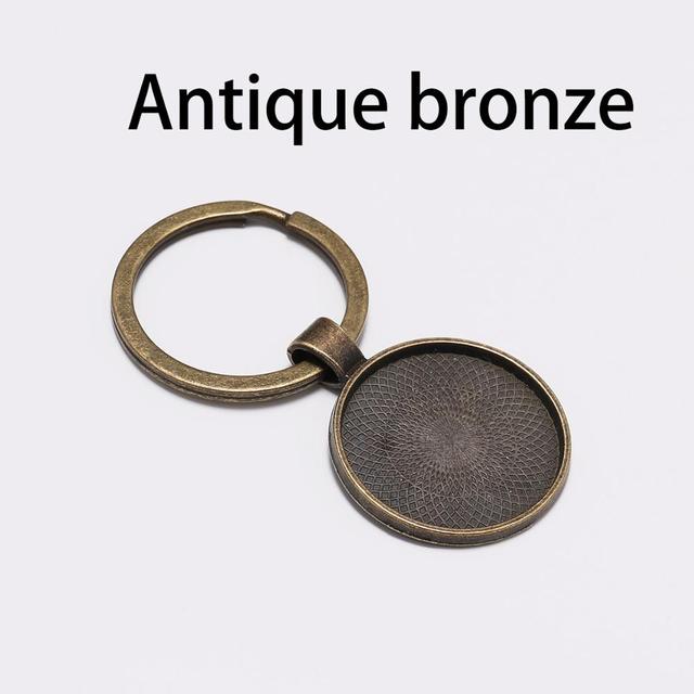 Keychain Pendant Bezel Blank Cabochon Base Setting Llaveros clasp Findings Keyring For DIY Jewelry Making Supplies