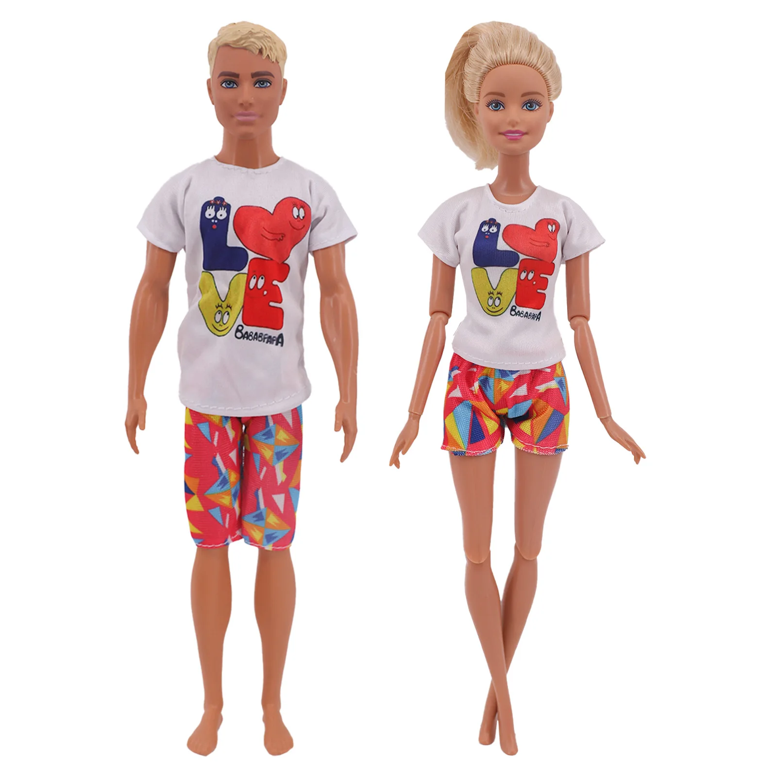 Barbie Doll Clothes Doll Clothes Accessories Doll Clothes Doll Accessories 2pcs Couple Outfit Doll Clothes Dress Shirt Denim Grid Skirt Daily Casual Wear For Ken&Barbis