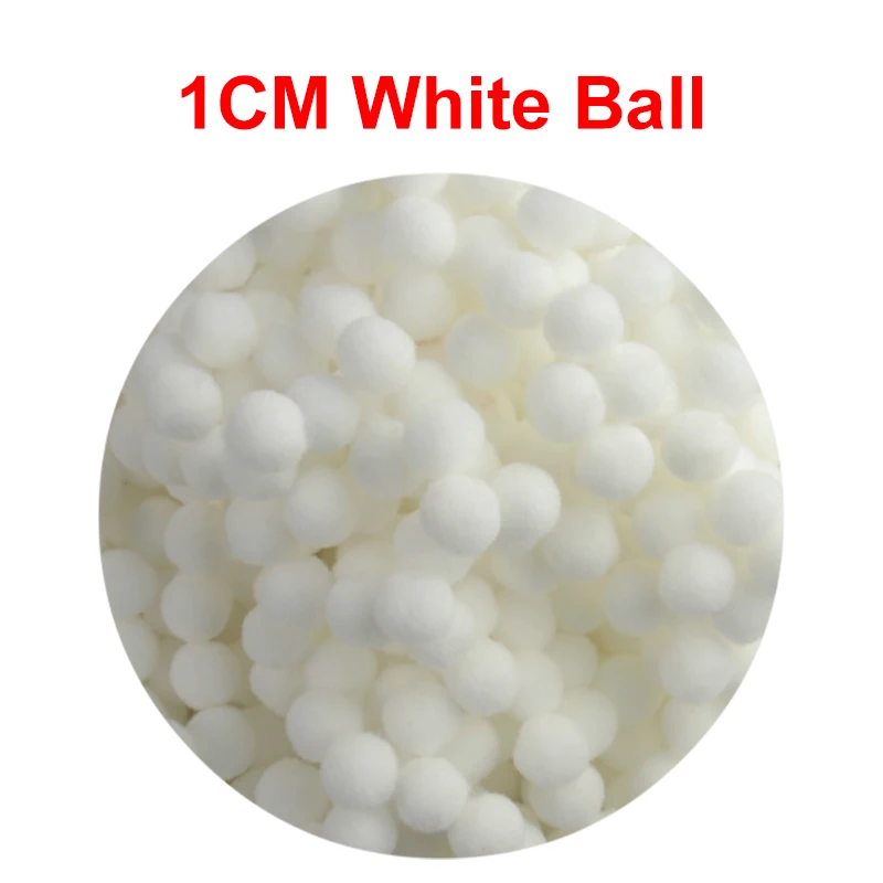1cm White Ball 500 шт набор плюшевых игрушек с изображением глаз, помпоны для детей, развивающие игрушки для рукоделия, художественное ремесло, креативные игрушки для детей - Color: 1cm White Ball