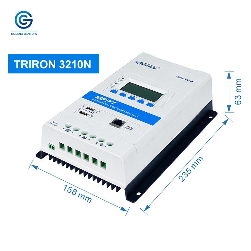Epever 30A MPPT Солнечный контроллер заряда TRIRON3210N солнечный регулятор 12 В/24 В Макс. PV Входная мощность 390 Вт/12 В 780 Вт/24 В