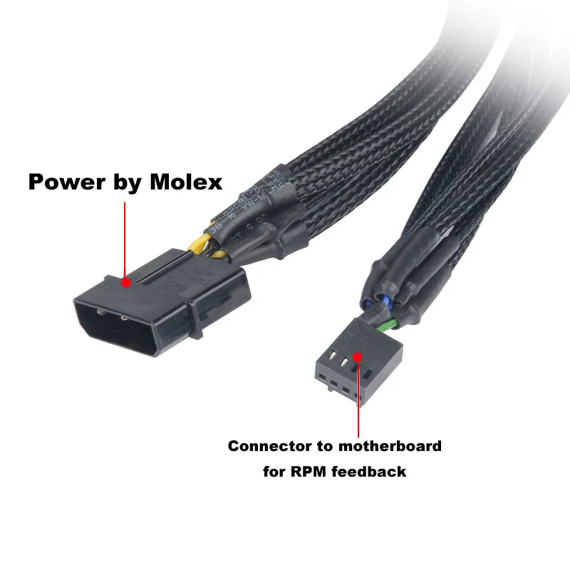 Кабель разветвитель питания PWM с рукавом 4 контактный разъем Molex / SATA для 3 5 6 Spliter