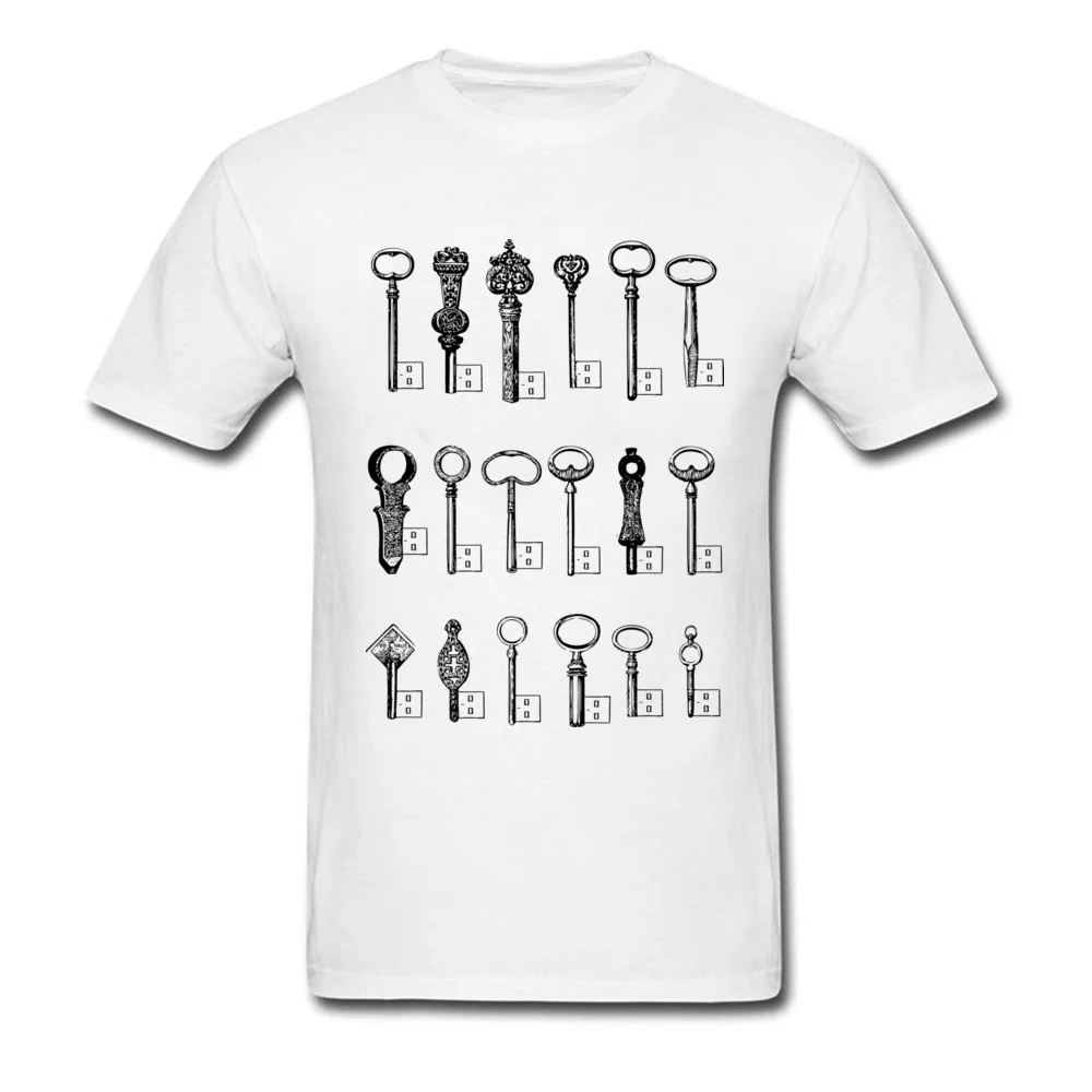 Men T-shirts Usb Keys T Shirt Novelty White Tshirt Old School Tops Vintage Retro Cartoon Tees Print Clothes Customized Slim Fit |