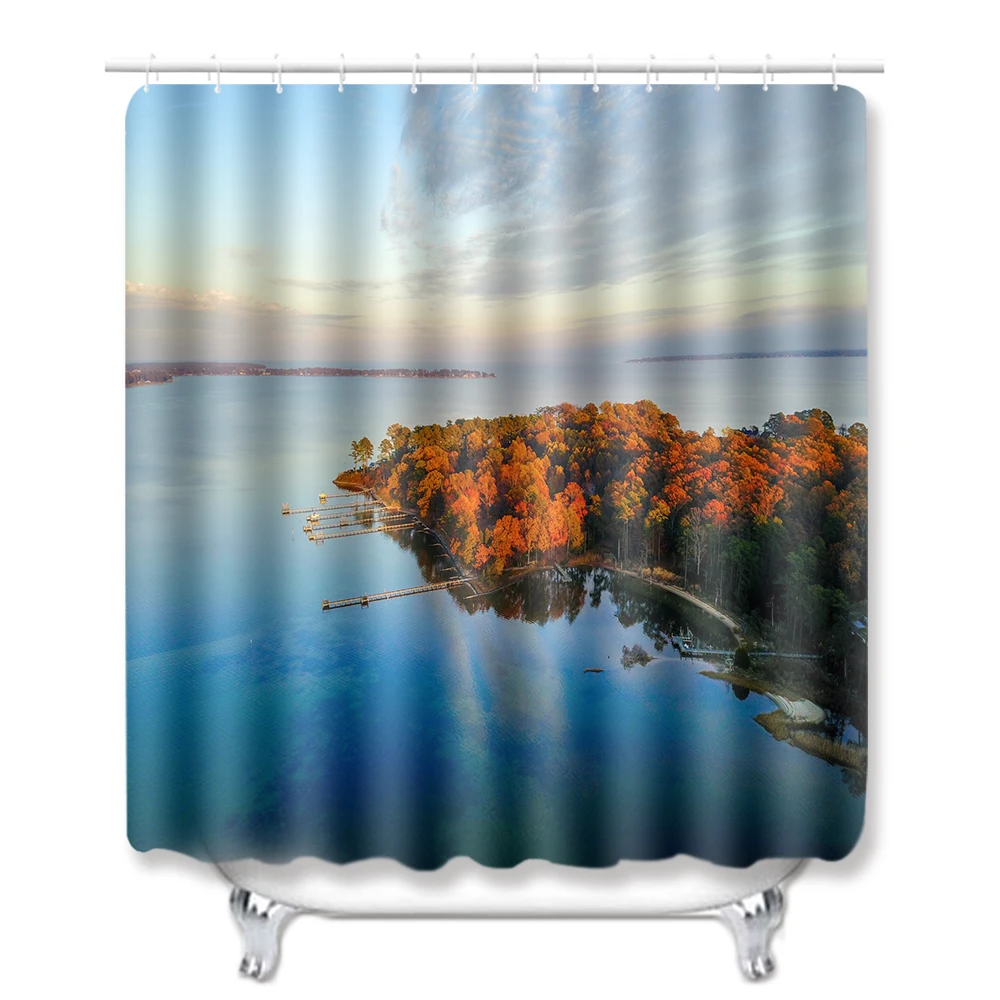 1pc shower curtain Небо облака занавеска для душа Ванная комната Водонепроницаемый полиэстер занавеска для душа пейзаж печать занавеска для ванной s для ванной душ - Цвет: 1pc shower curtain