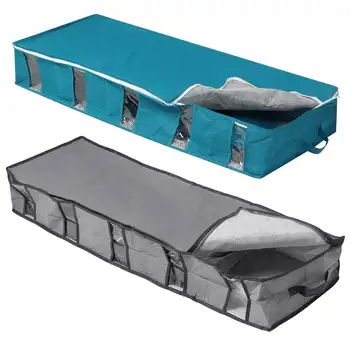 

Foldable Under Bed Storage Bags Large Under Bed Storage Boxes Thick Breathable Underbed Clothes Storage Bags Zippered Organizer