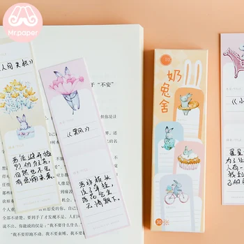 

Mr Paper 30pcs/box Kawaii Cartoon Rabbit Writing Point Bookmark for Novelty Book Reading Maker Page Paper Bookmark Easy to Write