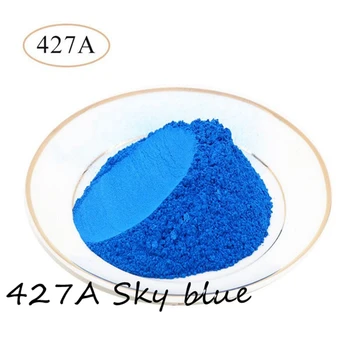 

427A Sky blue color 50g Pearlescent Powder Pigment Car Paint Nail Polish Mica Nail Glitter Pearl Powder Dye Soap Pigment DIY