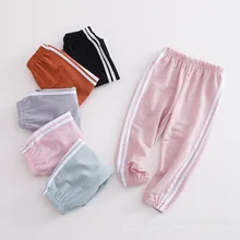 Мужские и женские летние детские противомоскитные штаны, хлопковые брюки, корейский стиль, маленький гусеничный, детская одежда для малышей