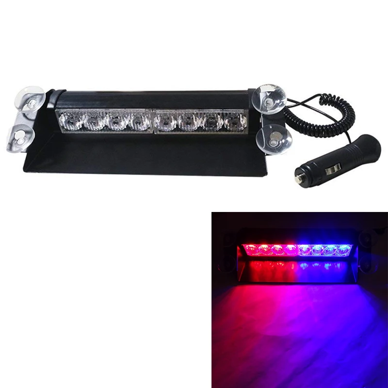 12V 8 Led автомобиль стробоскопа Предупреждение светильник с рисунком «пожарный полиции Светодиодный проблесковый маячок аварийного сигнала светильник s противотуманная фара